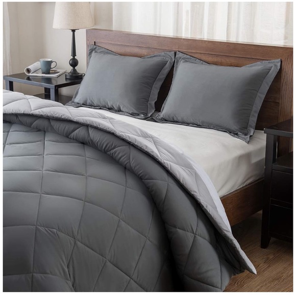 3 PC Set-Down Alternative Reversible Comforter - Picture 4 of 5